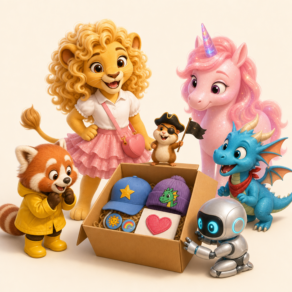 Rosi with a stack of shipping boxes