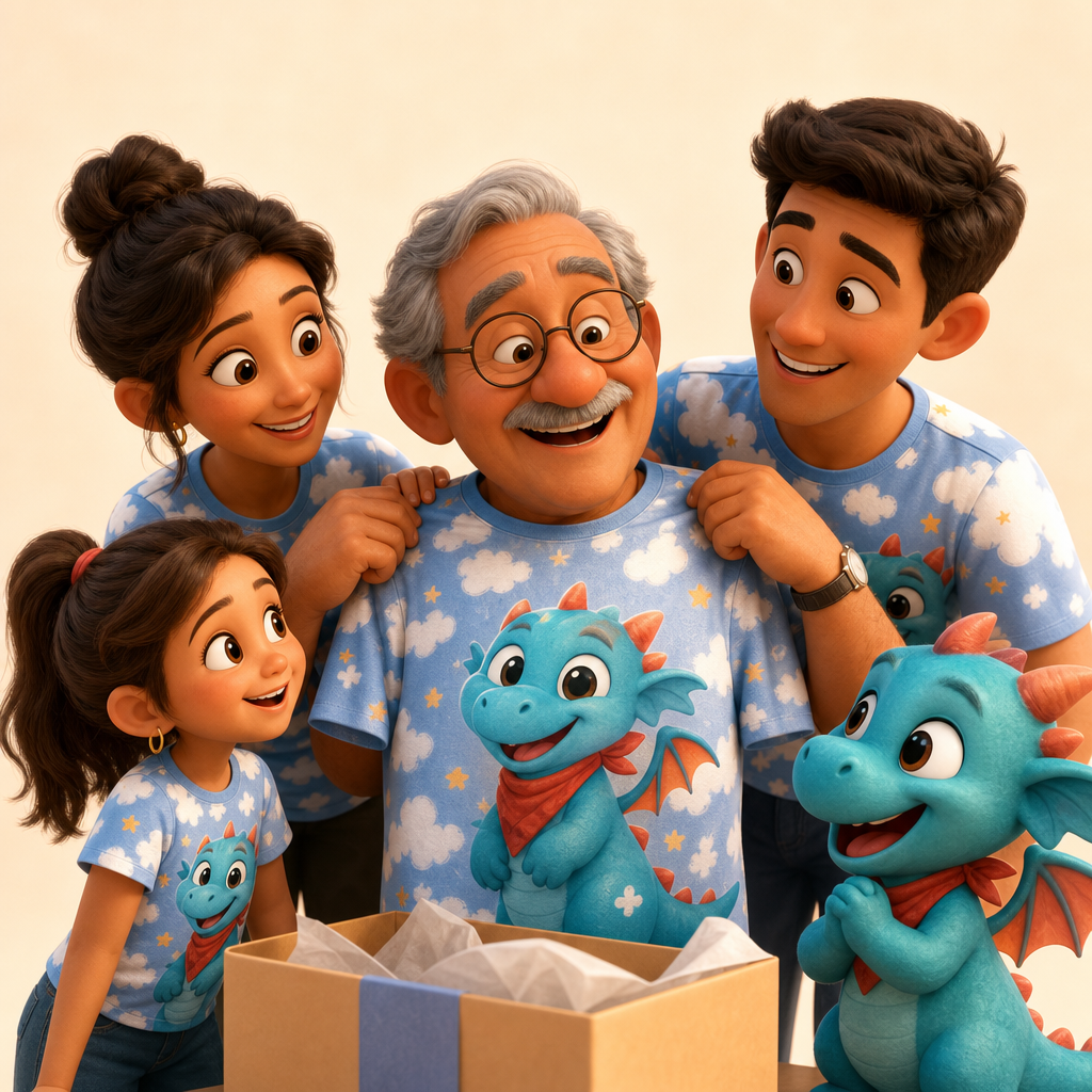Family reunion tee with a kid-designed mascot