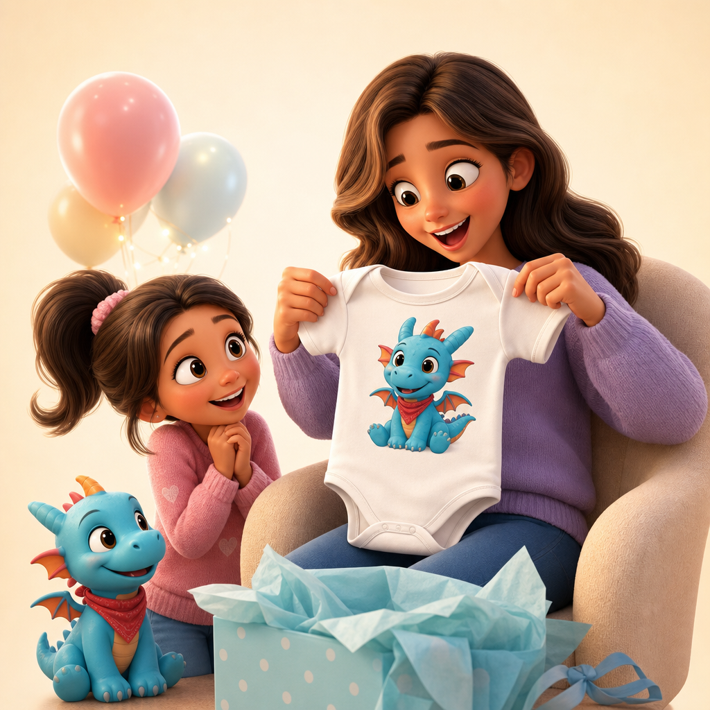 Baby shower surprise from an older cousin