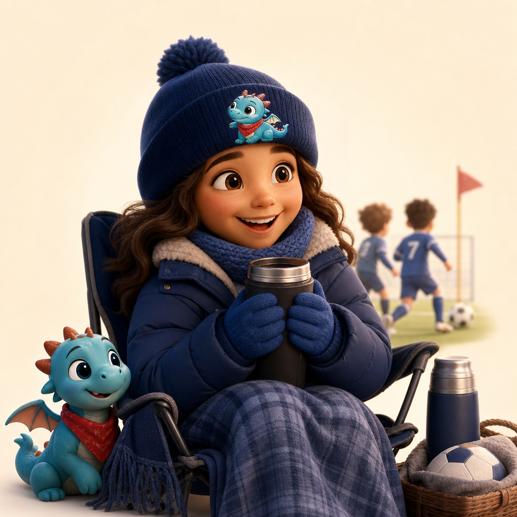 Cold soccer sidelines hat for weekend cheering