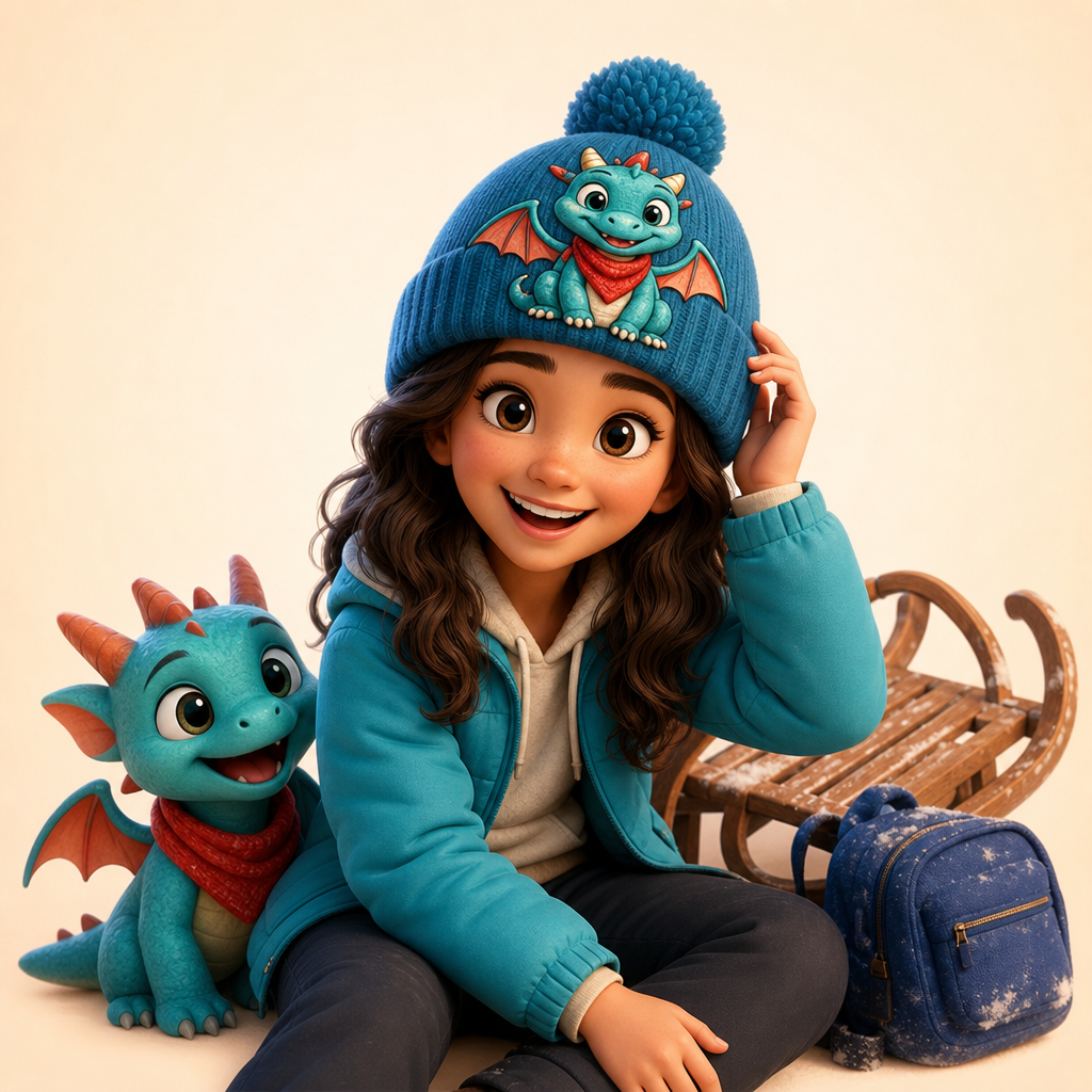 Ski trip or sledding-day hat for a teen