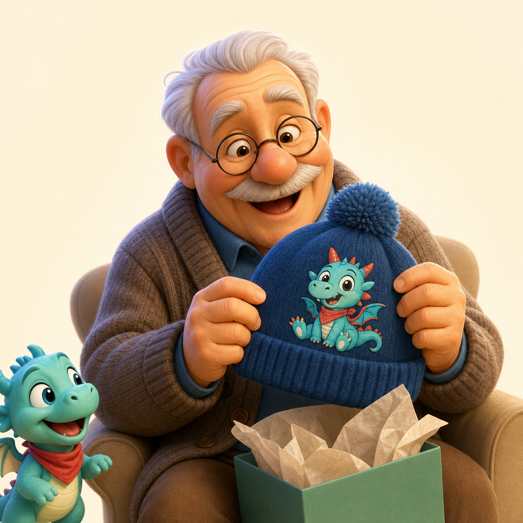 Grandparent gift with the grandkid’s invented character