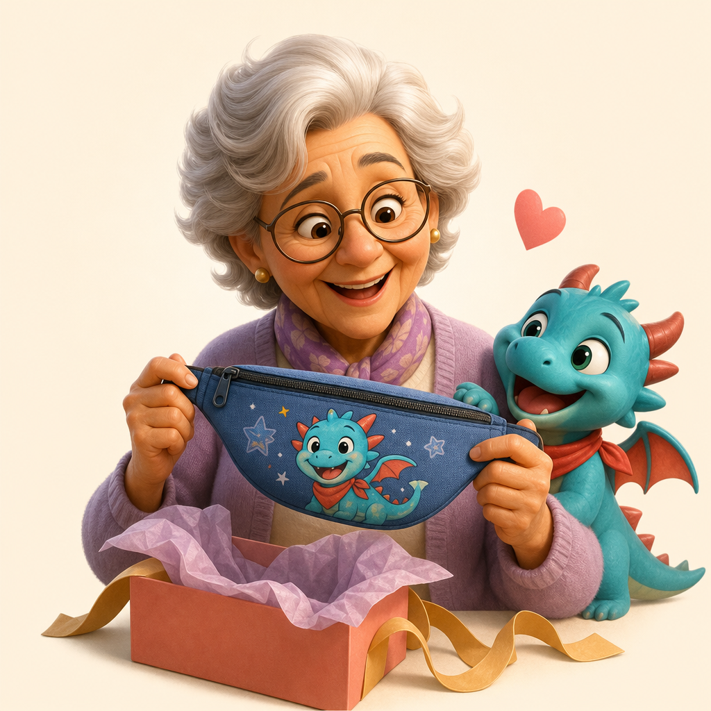 Grandparent walking bag designed by their favorite kid