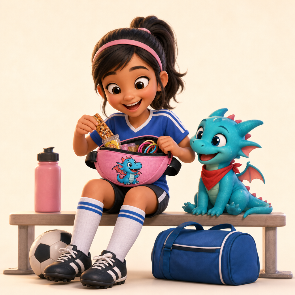 Sports sidelines pouch for snacks and hair ties