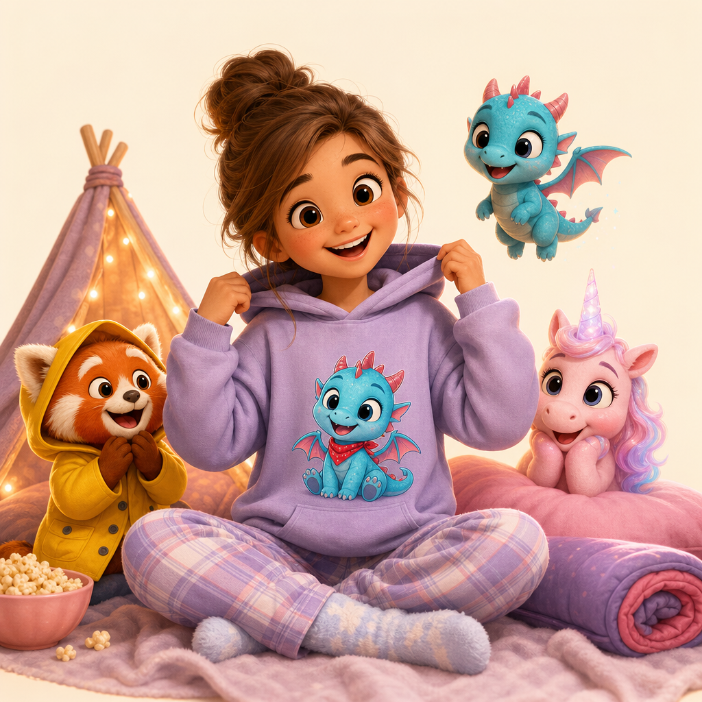 Sleepover weekend hoodie they can throw on over pajamas
