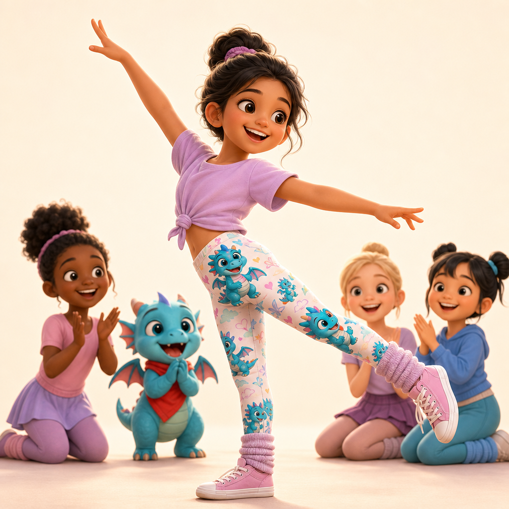 Dance class with their own creature on the move