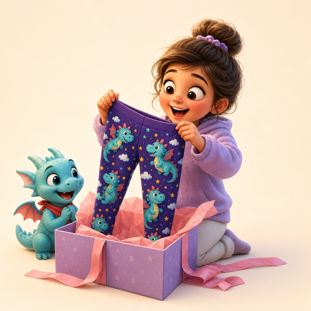 Matching storybook-and-leggings surprise