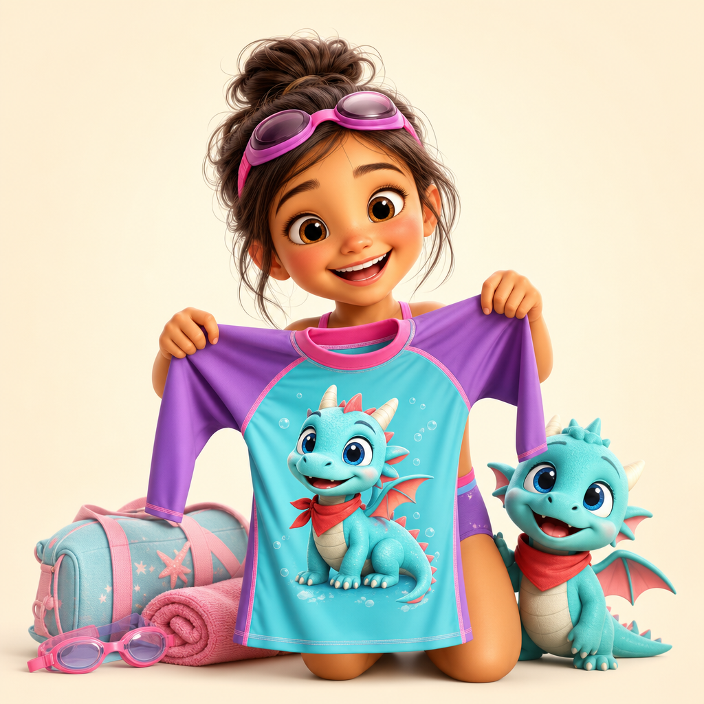 Swim lesson shirt that is easy to spot