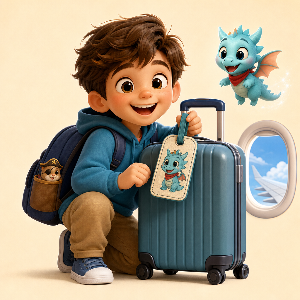 First airplane trip with their own suitcase