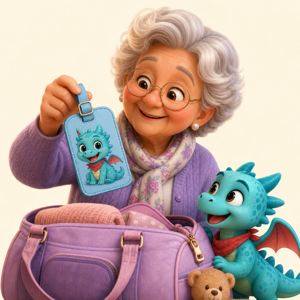 Sleepover bag tag for Grandma’s house