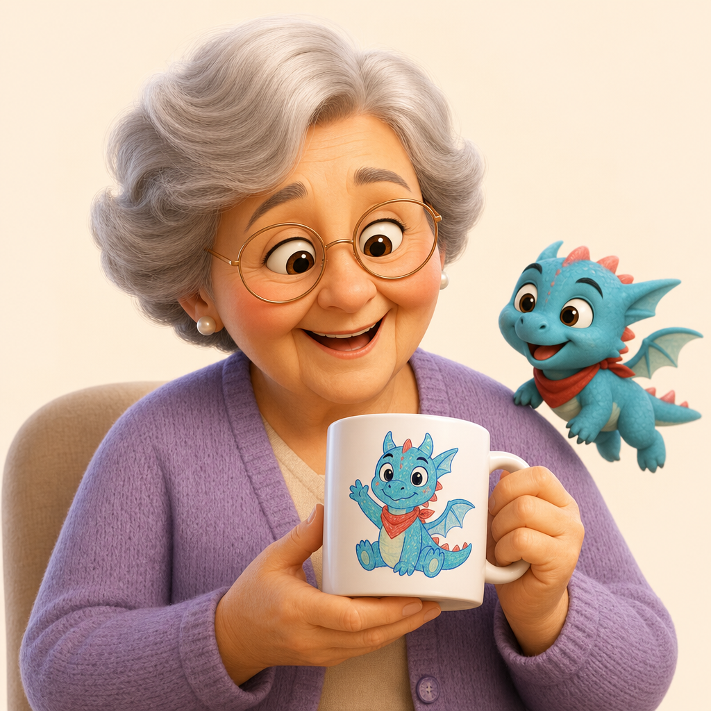 Grandparent gift with a character the child invented