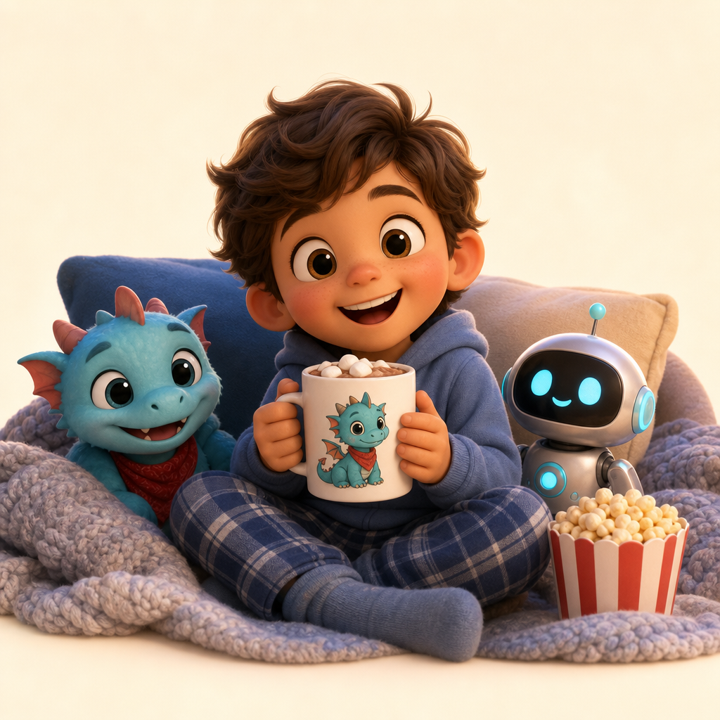 Hot cocoa mug for movie night or snow days
