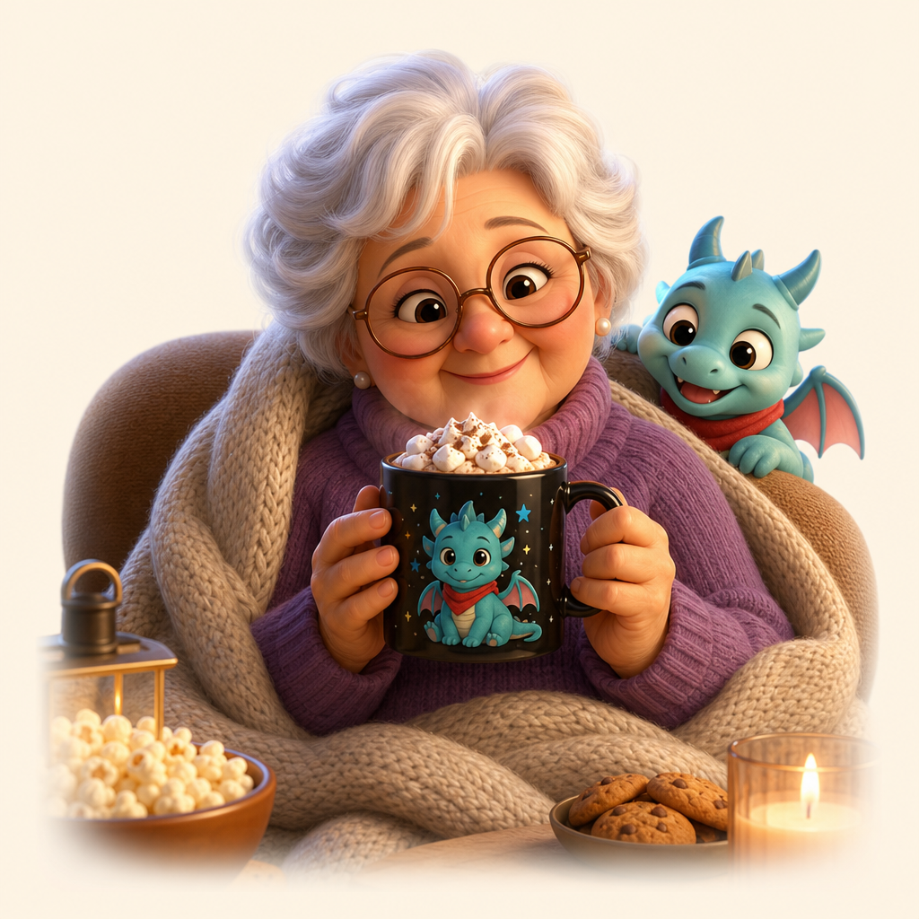 Hot chocolate cup for winter movie nights