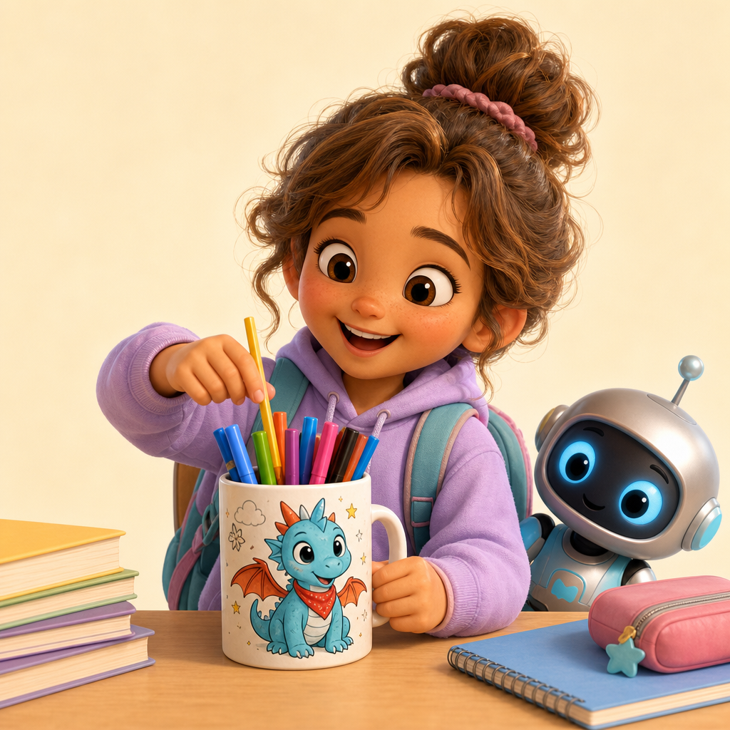 Back-to-school desk mug for pencils and markers