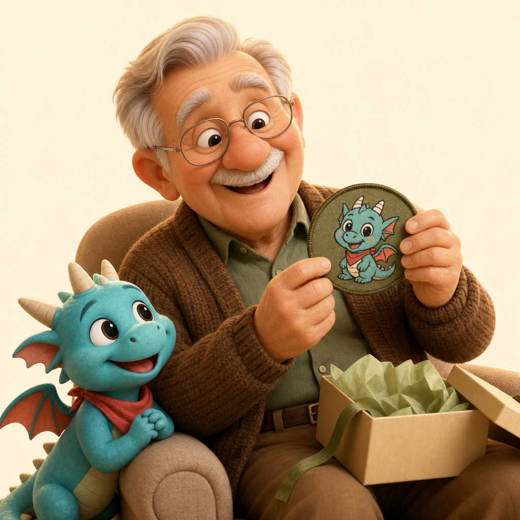 Grandparent gift with a character the child invented