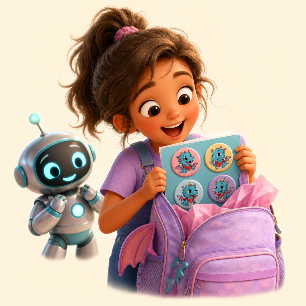 Backpack surprise before the first day of school