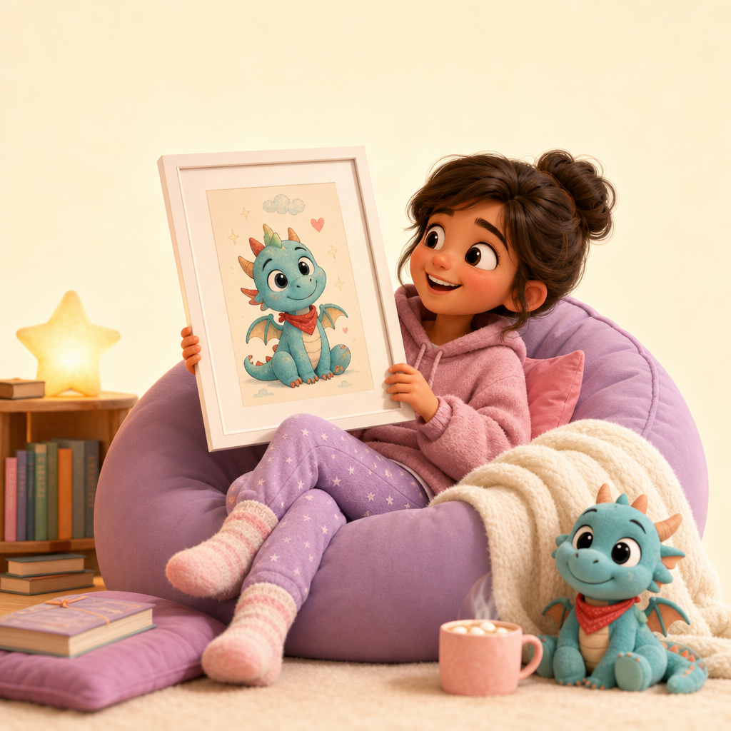 Reading nook wall art for a child who loves stories