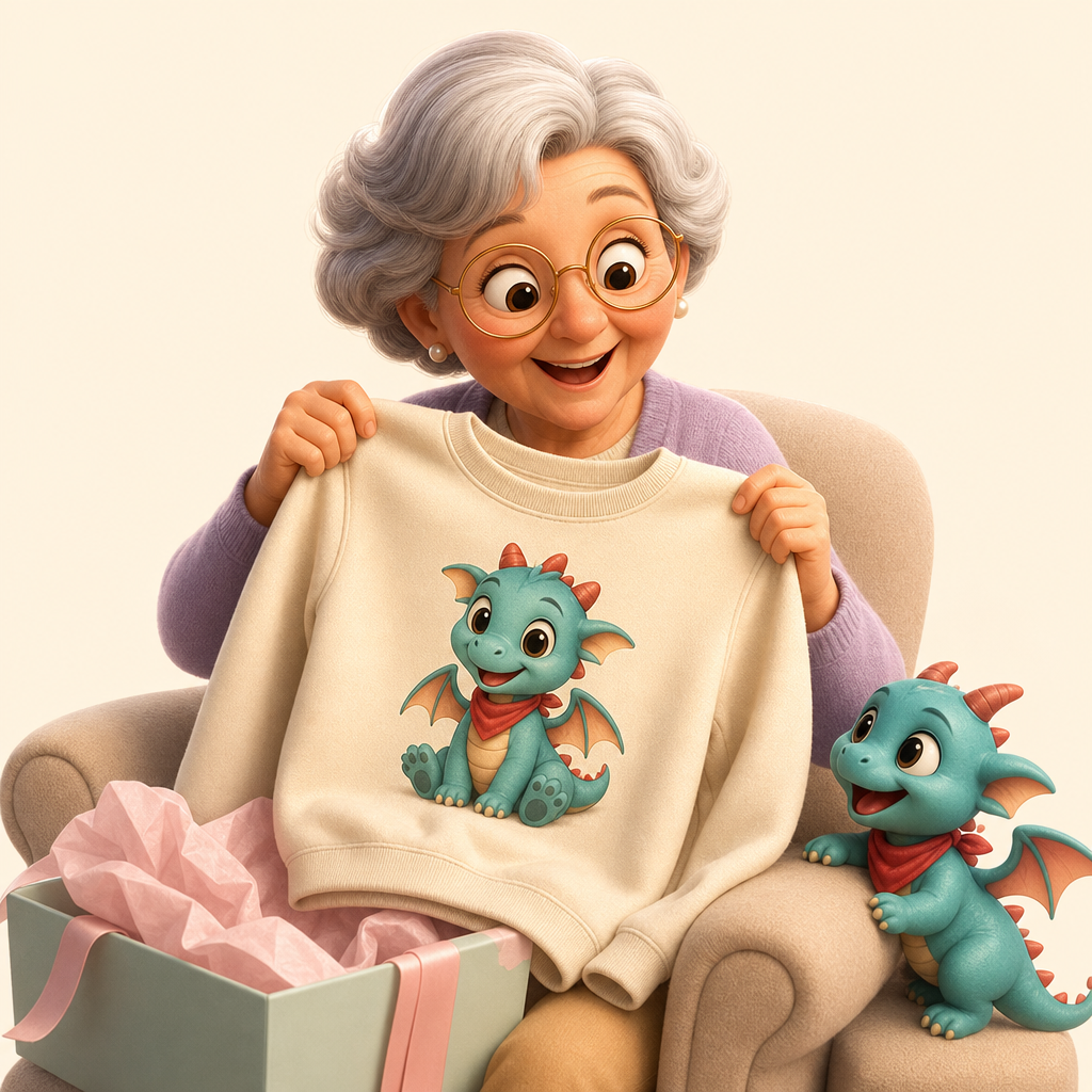 Grandparent gift with a character they helped name