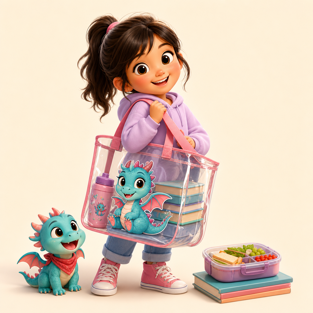 Back-to-school carryall for library books and lunch extras