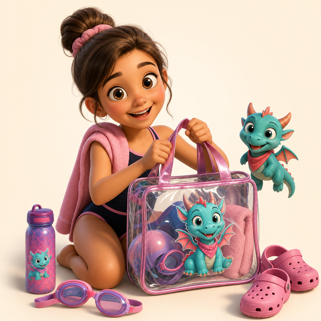 Dance, swim, or soccer bag when parents need to see gear fast