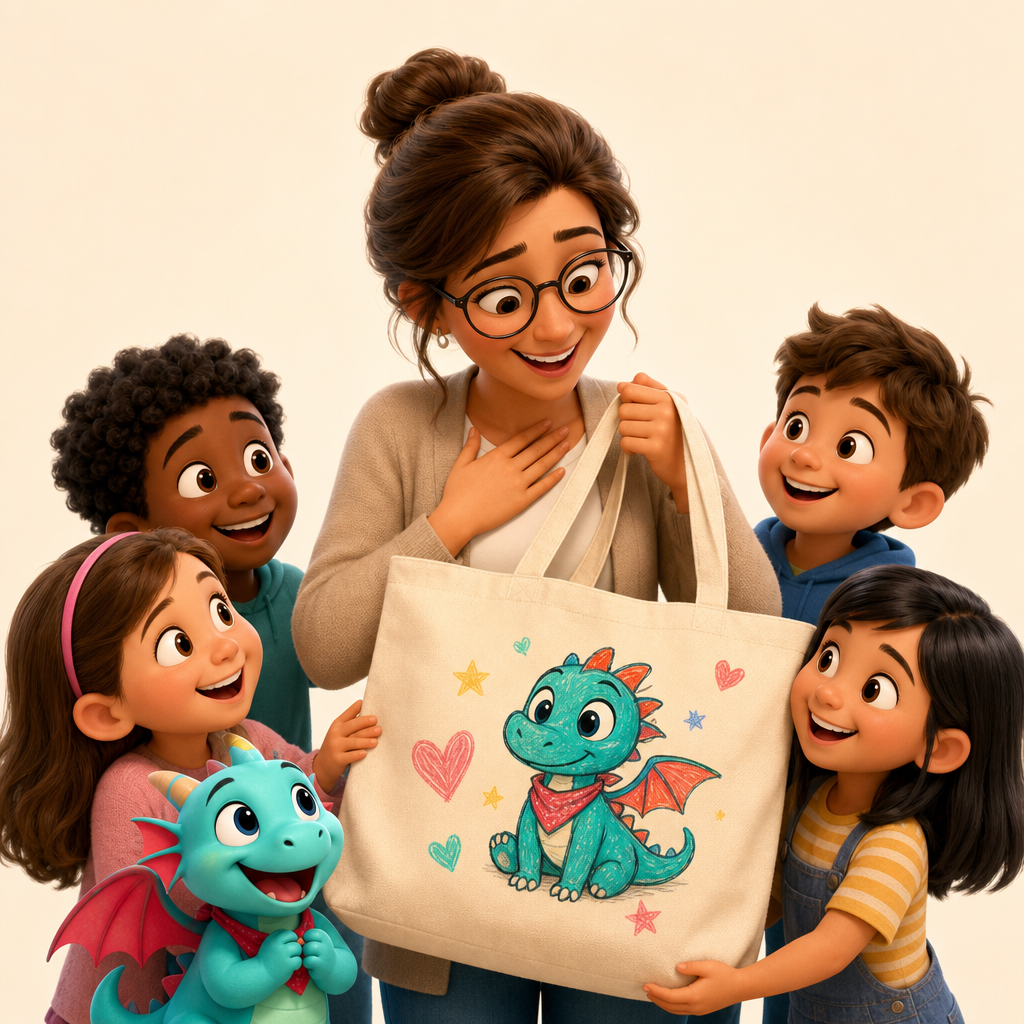 Teacher thank-you bag with a class-inspired creature