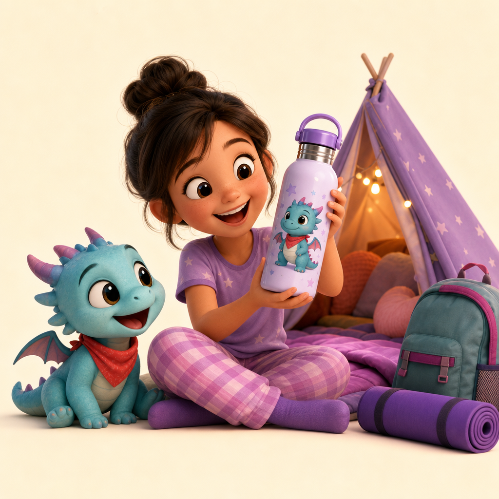 Sleepover or camp bottle that is easy to spot